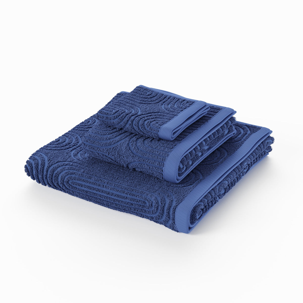 6-Piece Textured Bath Towel Set, Soft - Cotton Bath Towel Set