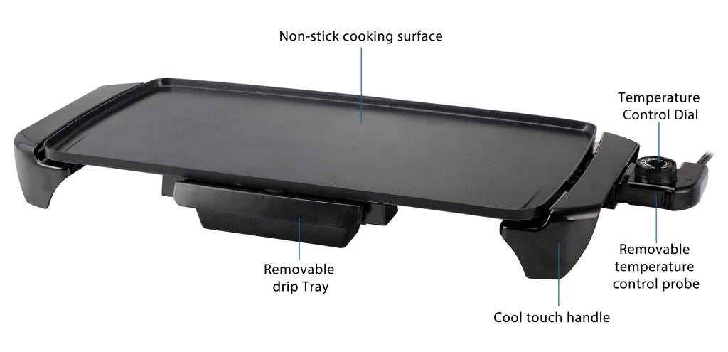 20 inch Electric Griddle - Non-Stick, - Dorm Room Essentials