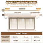 KAMANINA 7/8" Adjustable Single Curtain - Adjustable Curtain Rod