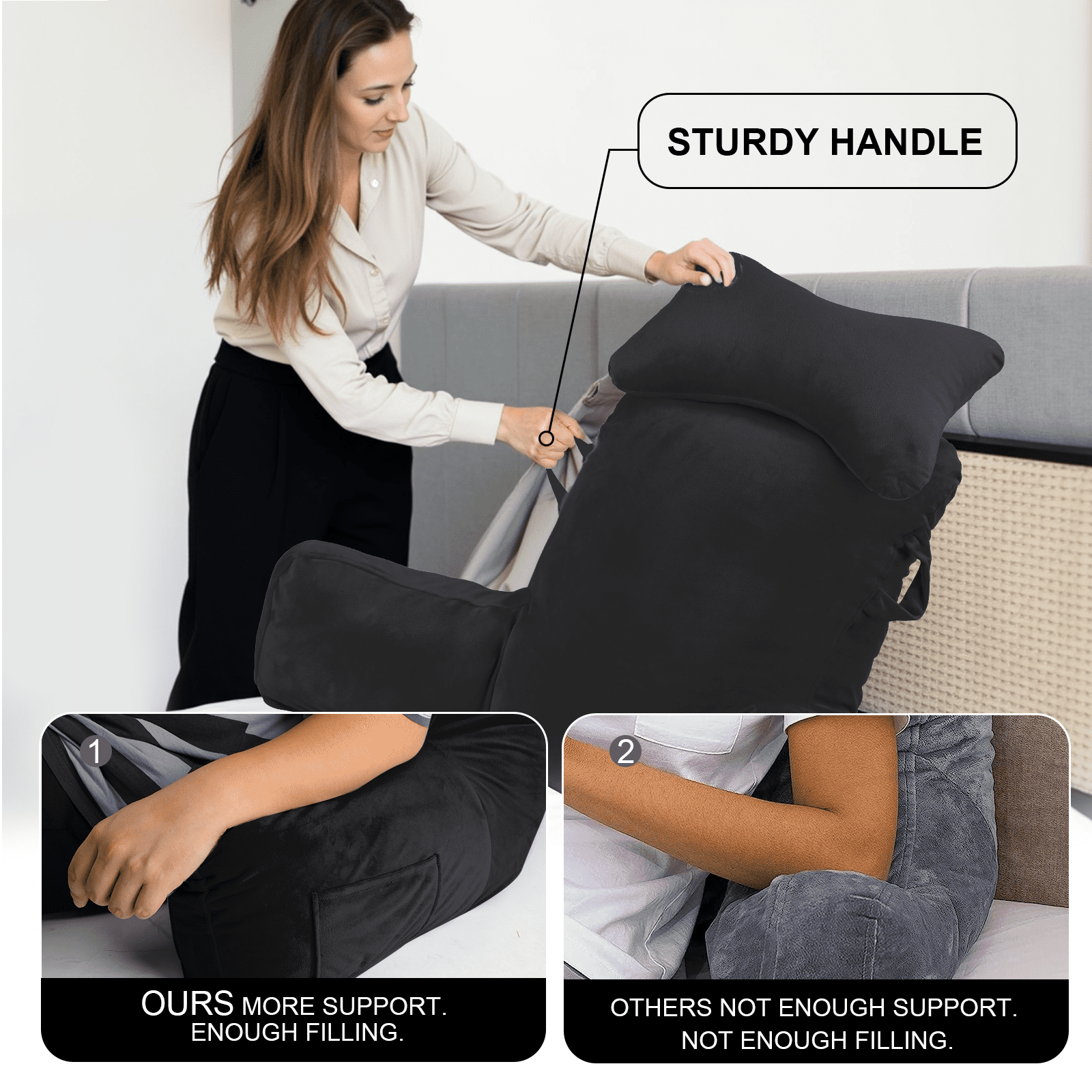 PHOGARY 31inch Reading Pillow for Bed - Reading Pillow