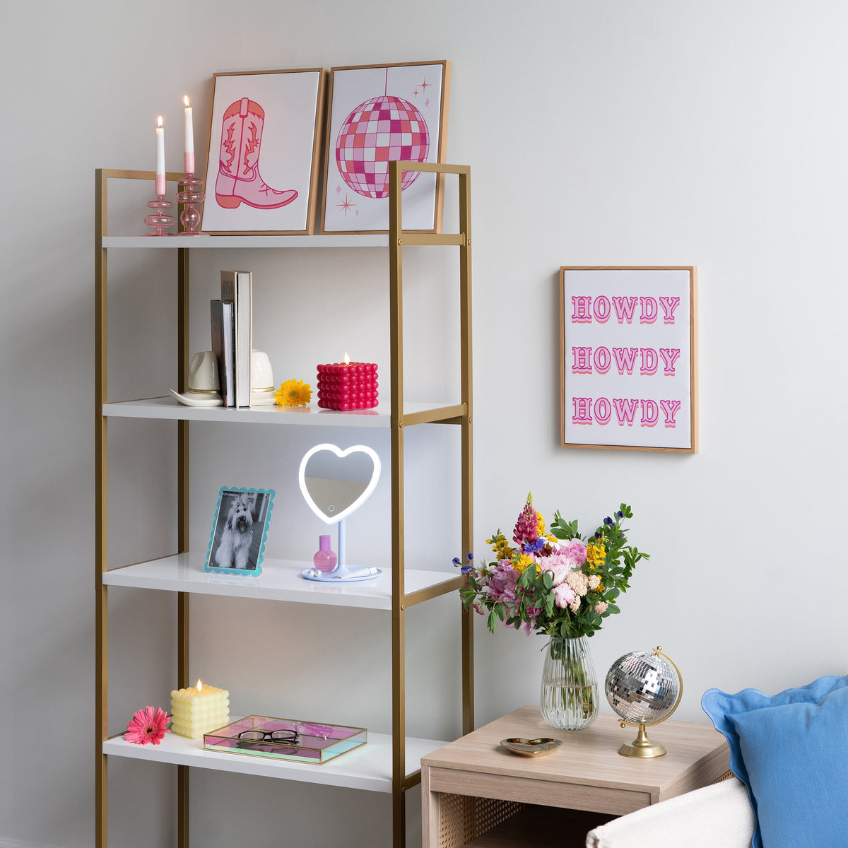 3 Pc Set Pink Western Theme Wall Art, - Dorm Room Essentials