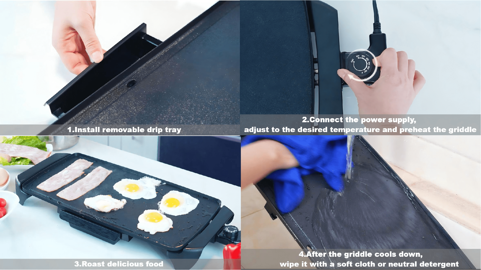 20 inch Electric Griddle - Non-Stick, - Dorm Room Essentials