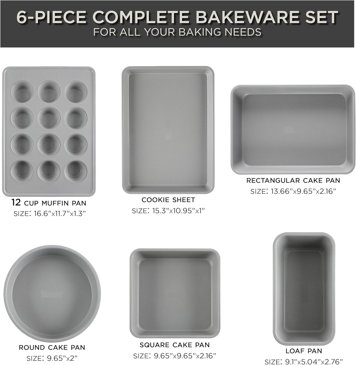 Heavy Duty Baking Pans Bakeware Set - Kitchen Essentials