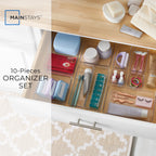 10-Piece Organizer Set Clear Plastic - Kitchen Essentials