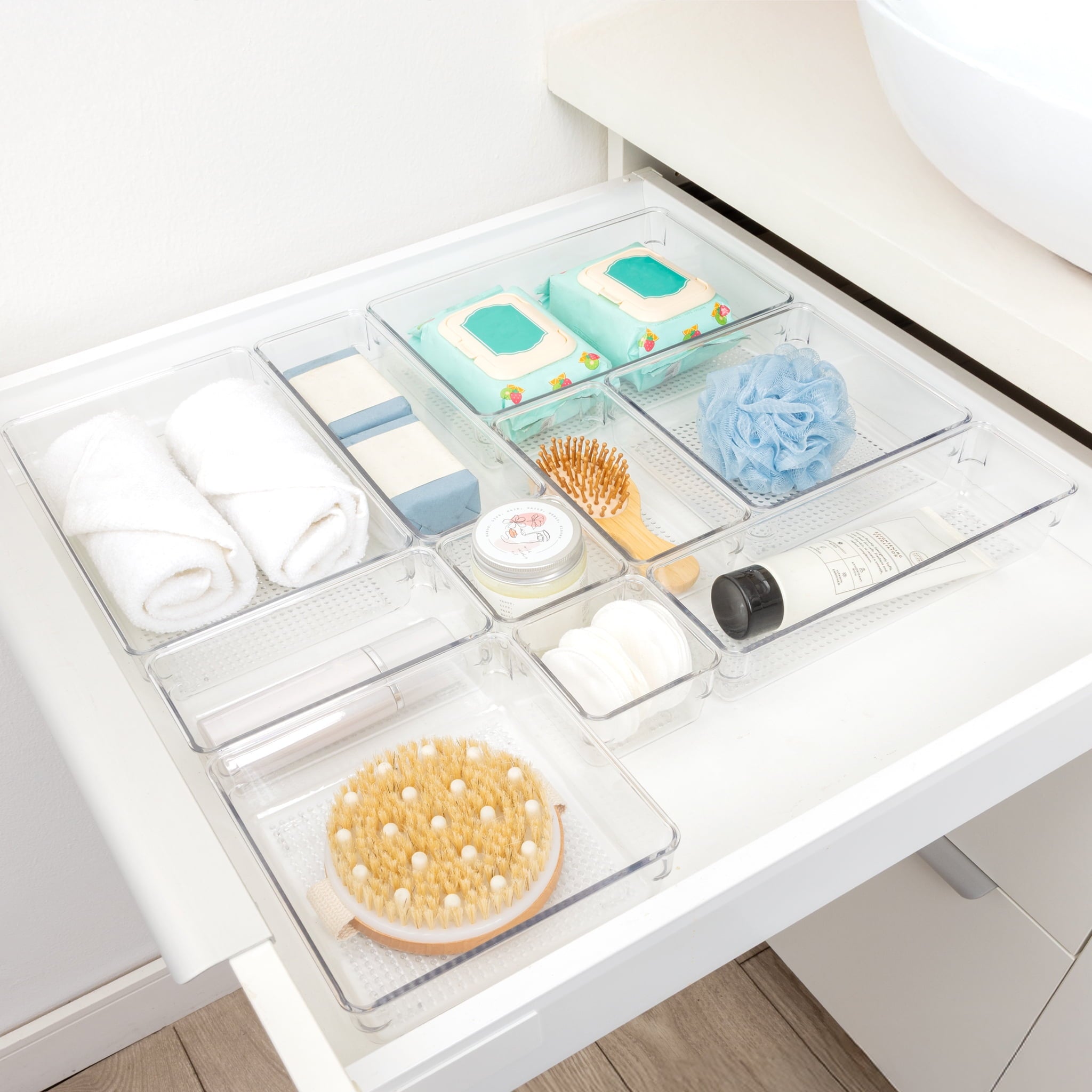 10-Piece Organizer Set Clear Plastic - Kitchen Essentials