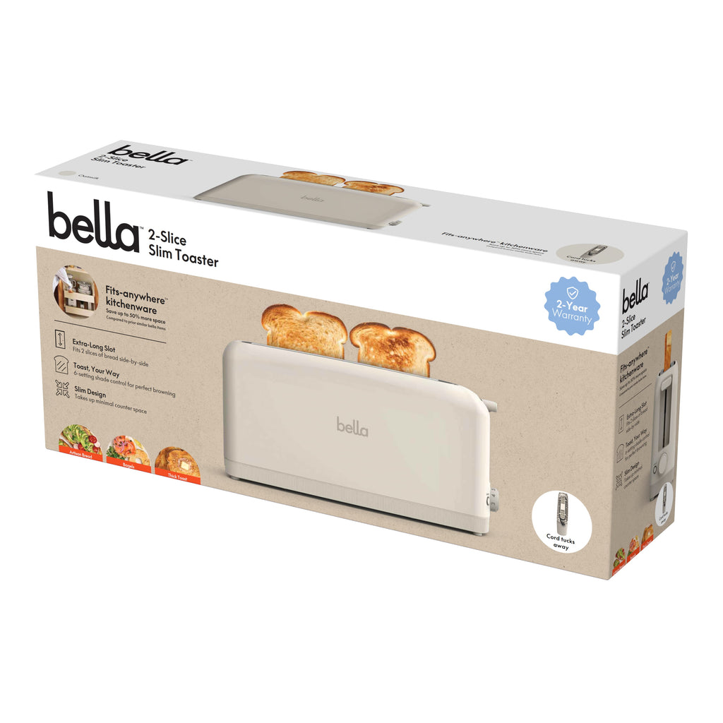bella 2-Slice Slim Toaster with Extra - Dorm Room Essentials