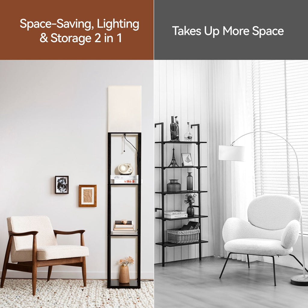 SUNMORY 63'' Floor Lamps with Shelves, - Modern Table Lamp