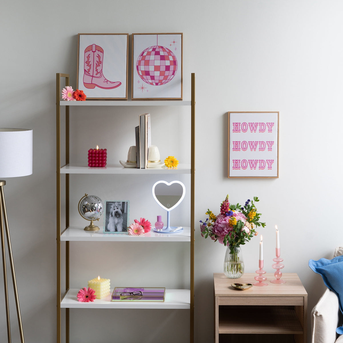 3 Pc Set Pink Western Theme Wall Art, - Dorm Room Essentials