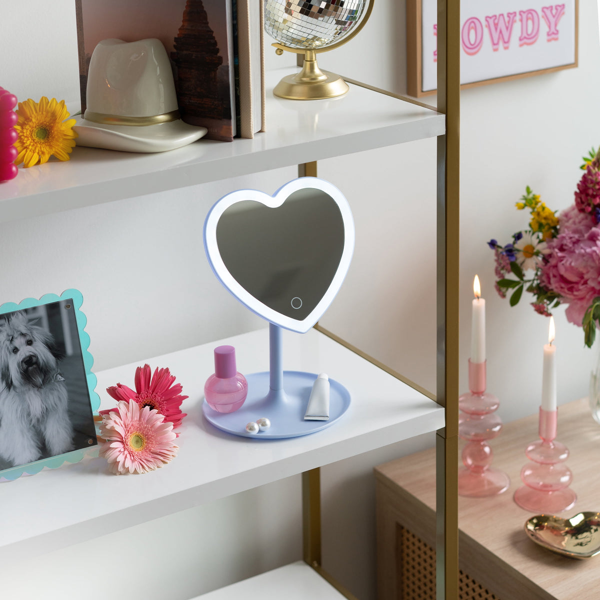 11.26" Tall Light Blue Plastic Frame - Full Length Mirror