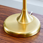 19" Gold/White Modern Glass Banker Desk - Modern Table Lamp