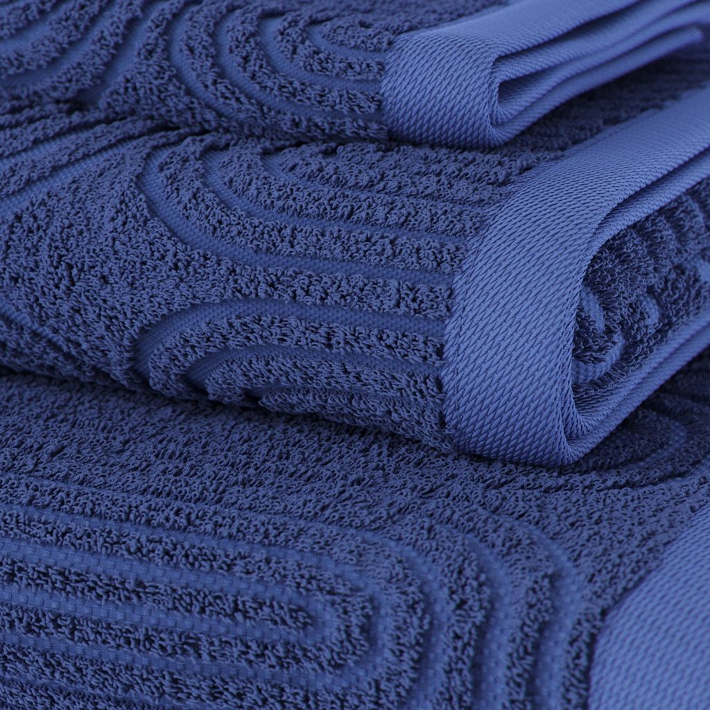 6-Piece Textured Bath Towel Set, Soft - Cotton Bath Towel Set