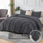 3 Piece Fleece Queen Comforter Set - - Comforter Set
