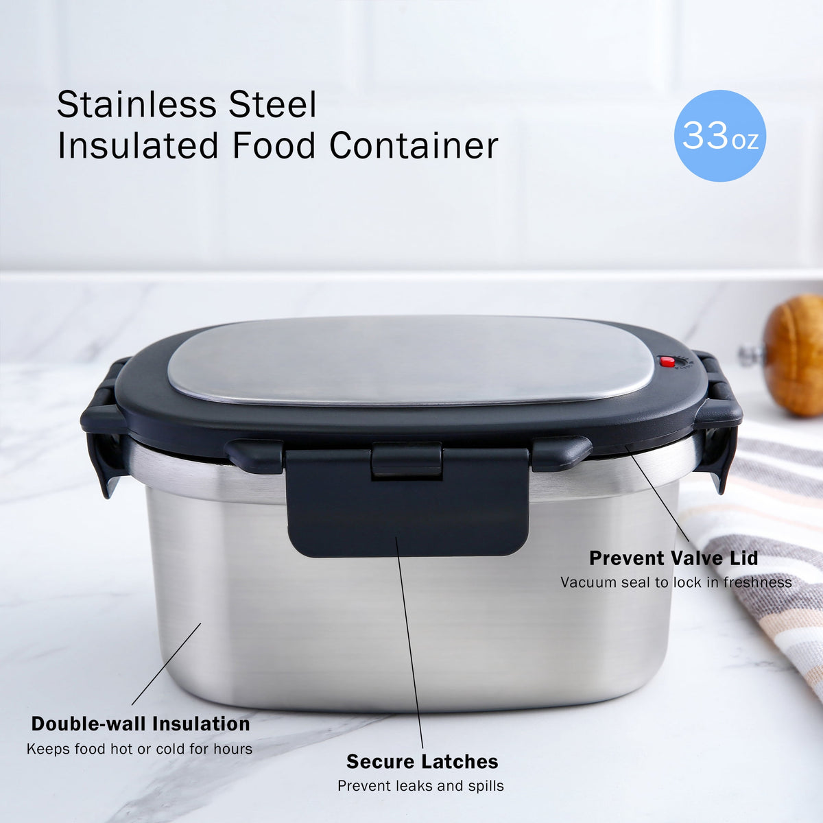 33 oz Insulated Stainless Steel Lunch - Dorm Room Essentials